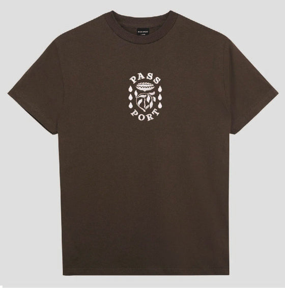 Pass~Port Fountain Embroidery Tee - Bark - XL