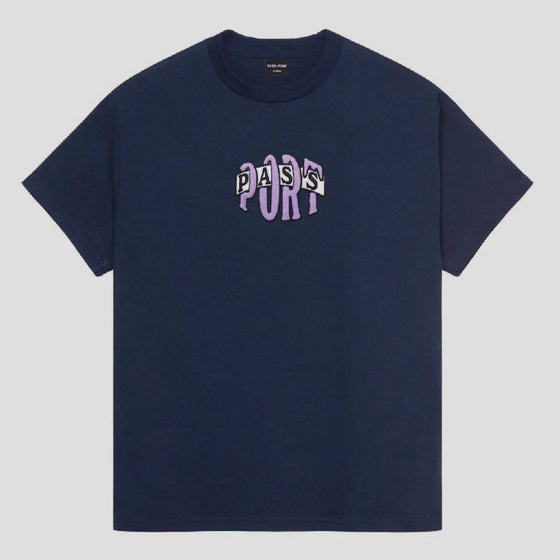 Pass~Port Bulb Logo Tee - Navy - Large