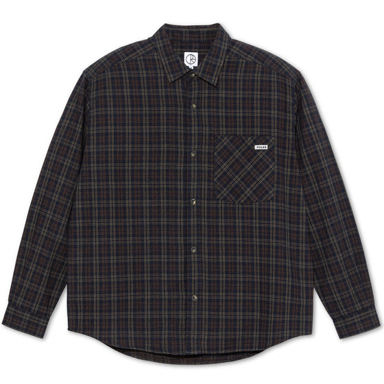 Polar Mitchell L/S Flannel Shirt - Navy/Brown - XL