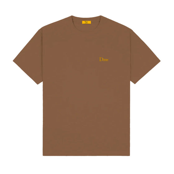 Dime Classic Small Logo Tee - Brown - Medium
