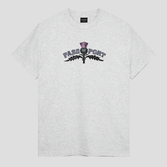 Pass~Port Thistle Embroidery Tee - Ash - Medium