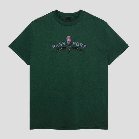 Pass~Port Thistle Embroidery Tee - Forest Green - Medium