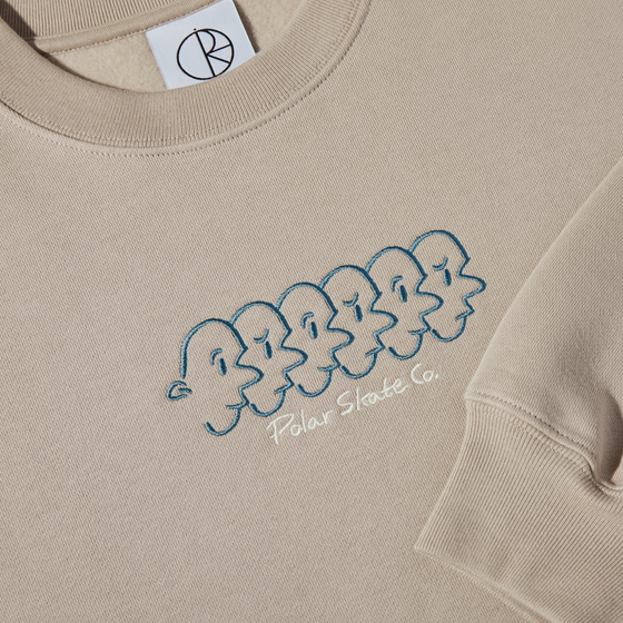 Polar Skate Co. Faces Dave Crewneck - Taupe - Medium