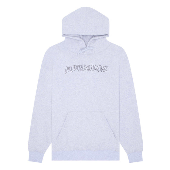 Fucking Awesome Outline Stamp Hoodie - Heather Grey - Medium