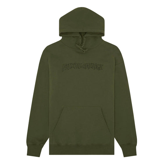 Fucking Awesome Outline Stamp Hoodie - Olive - XL