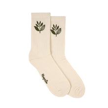 Magenta Plant Socks - Natural