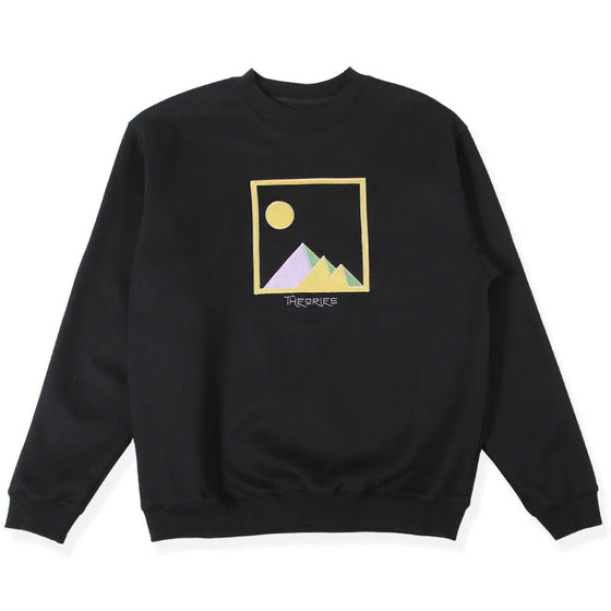 Theories Giza Applique Crewneck - Black - Small