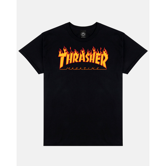 THRASHER FLAME TSHIRT - BLACK