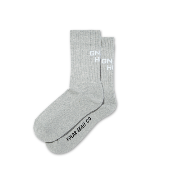 Polar Gnarly Huh! Socks - Heather Grey