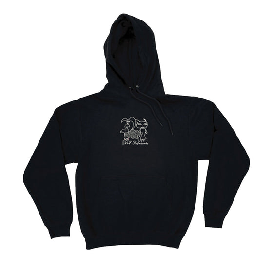 Frog Sheep Friends Hoodie - Black - XL