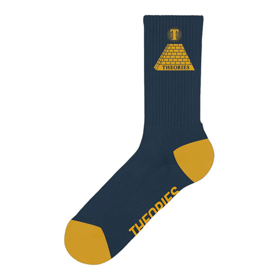 Theories Theoramid Crew Sock - Navy/Yellow